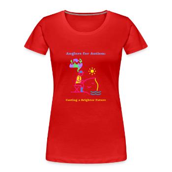 Pêcheurs pour l’autisme : un avenir meilleur - T-shirt bio Premium Femme - rouge - Devant - Mia (176cm)