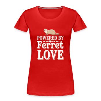 Frettchenbesitzer, Frettchenliebhaber, Süßes - Frauen Premium Bio T-Shirt - Rot - Vorne - Mia (176cm)