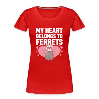 Frettchenbesitzer, Frettchenliebhaber, Süßes - Frauen Premium Bio T-Shirt - Rot - Vorne - Mia (176cm)