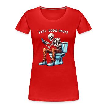 TOILET SMARTPHONE FEEL-GOOD - Frauen Premium Bio T-Shirt - Rot - Vorne - Mia (176cm)