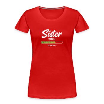 Chargement des sœurs 2029 - T-shirt bio Premium Femme - rouge - Devant - Mia (176cm)