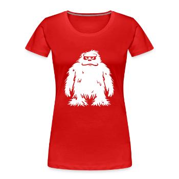 Yeti - Frauen Premium Bio T-Shirt - Rot - Vorne - Mia (176cm)