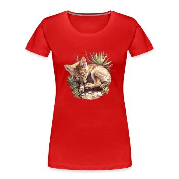 Coyotes Coyote - T-shirt bio Premium Femme - rouge - Devant - Mia (176cm)
