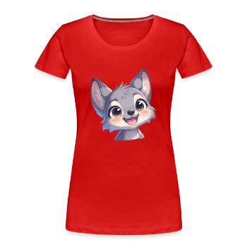Coyotes Coyote - T-shirt bio Premium Femme - rouge - Devant - Mia (176cm)