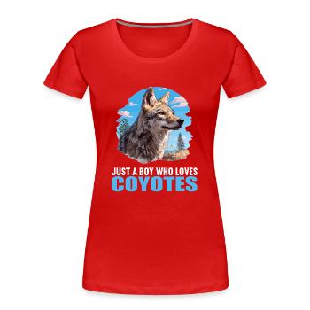 Coyotes Coyote - T-shirt bio Premium Femme - rouge - Devant - Mia (176cm)