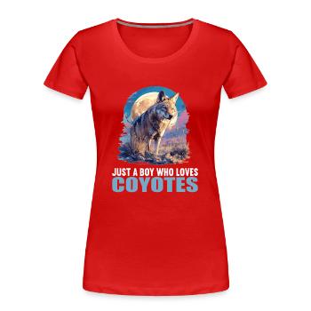 Coyotes Coyote - T-shirt bio Premium Femme - rouge - Devant - Mia (176cm)
