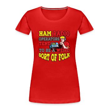 Amateur Bizarre Sorte De Radio Amateur Folk - T-shirt bio Premium Femme - rouge - Devant - Mia (176cm)