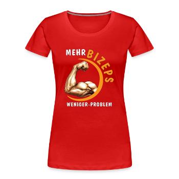 PLUS DE BICEPS, MOINS DE PROBLÈMES - T-shirt bio Premium Femme - rouge - Devant - Mia (176cm)