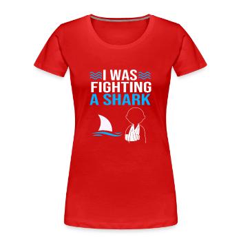 Fracture de l’os du bras - T-shirt bio Premium Femme - rouge - Devant - Mia (176cm)