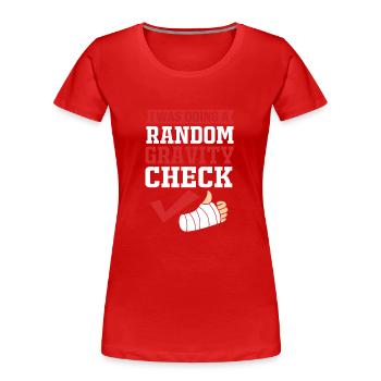 Fracture de l’os du bras - T-shirt bio Premium Femme - rouge - Devant - Mia (176cm)