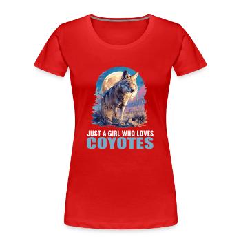 Coyotes Coyote - T-shirt bio Premium Femme - rouge - Devant - Mia (176cm)