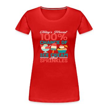 Eiscreme Liebhaber Eis Und Streusel - Frauen Premium Bio T-Shirt - Rot - Vorne - Mia (176cm)