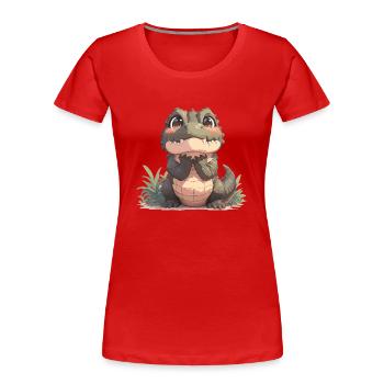 Krokodile Krokodil - Frauen Premium Bio T-Shirt - Rot - Vorne - Mia (176cm)