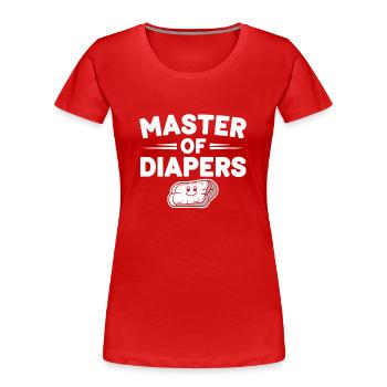 Elternschafts-humor Neue Väter Haben Zum Ersten - Frauen Premium Bio T-Shirt - Rot - Vorne - Mia (176cm)