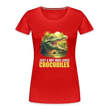 Krokodile Krokodil - Frauen Premium Bio T-Shirt - Rot - Vorne - Mia (176cm)