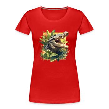 Krokodile Krokodil - Frauen Premium Bio T-Shirt - Rot - Vorne - Mia (176cm)