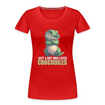 Krokodile Krokodil - Frauen Premium Bio T-Shirt - Rot - Vorne - Mia (176cm)