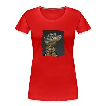 Krokodile Krokodil - Frauen Premium Bio T-Shirt - Rot - Vorne - Mia (176cm)