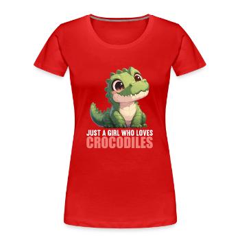 Krokodile Krokodil - Frauen Premium Bio T-Shirt - Rot - Vorne - Mia (176cm)