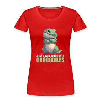 Krokodile Krokodil - Frauen Premium Bio T-Shirt - Rot - Vorne - Mia (176cm)