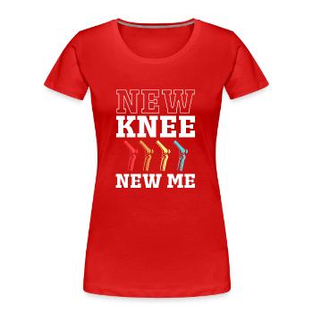 Knie Operation - Frauen Premium Bio T-Shirt - Rot - Vorne - Mia (176cm)