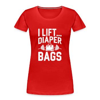 Elternschafts-humor Neue Väter Haben Zum Ersten - Frauen Premium Bio T-Shirt - Rot - Vorne - Mia (176cm)