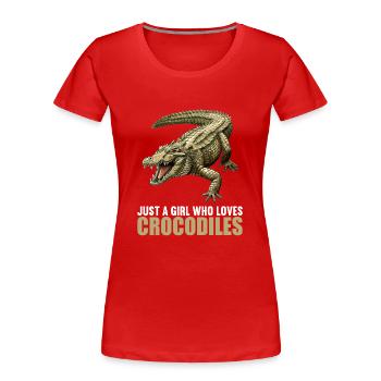 Krokodile Krokodil - Frauen Premium Bio T-Shirt - Rot - Vorne - Mia (176cm)