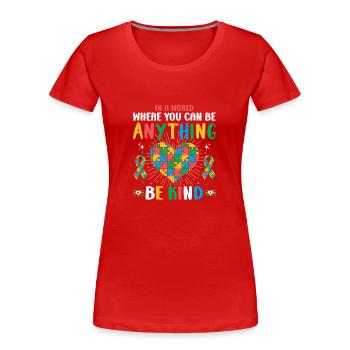 Autisme Autiste - T-shirt bio Premium Femme - rouge - Devant - Mia (176cm)