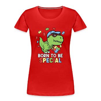 Autisme Autiste - T-shirt bio Premium Femme - rouge - Devant - Mia (176cm)