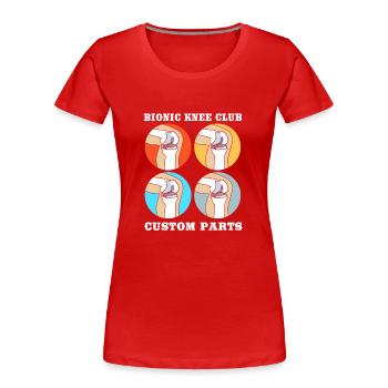 Knie Operation - Frauen Premium Bio T-Shirt - Rot - Vorne - Mia (176cm)