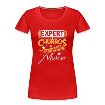 Fabricant expert de churros - T-shirt bio Premium Femme - rouge - Devant - Mia (176cm)