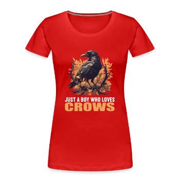 Krähen Krähe - Frauen Premium Bio T-Shirt - Rot - Vorne - Mia (176cm)