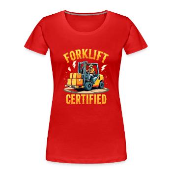 Forklift Certified Gabelstapler - Frauen Premium Bio T-Shirt - Rot - Vorne - Mia (176cm)