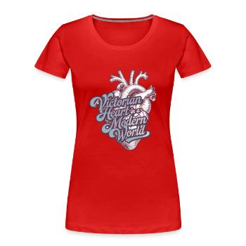 Geschichtsfächer Aus Der Viktorianischen Zeit, - Frauen Premium Bio T-Shirt - Rot - Vorne - Mia (176cm)