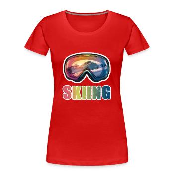 Masque de ski Ski Ski - T-shirt bio Premium Femme - rouge - Devant - Mia (176cm)