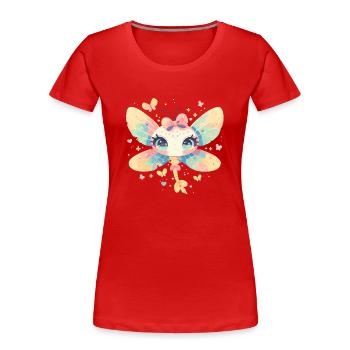 Libellen Libelle - Frauen Premium Bio T-Shirt - Rot - Vorne - Mia (176cm)