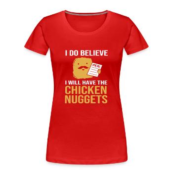 Nuggets de poulet - T-shirt bio Premium Femme - rouge - Devant - Mia (176cm)