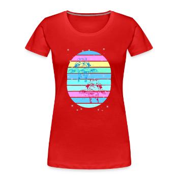 Giraffe Giraffen Kind Kinder Baby - Frauen Premium Bio T-Shirt - Rot - Vorne - Mia (176cm)