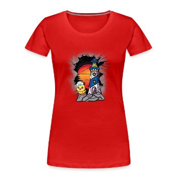 Seefahrt Matrosen Küken Leuchtturm maritim - Frauen Premium Bio T-Shirt - Rot - Vorne - Mia (176cm)