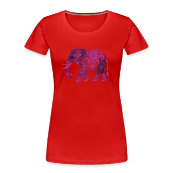 Mandala Elefant Elefanten Spiritueller Mandala - Frauen Premium Bio T-Shirt - Rot - Vorne - Mia (176cm)