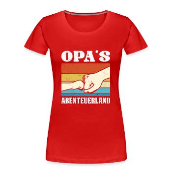 Großvater OPA'S ABENTEUERLAND Lustiges Opi - Frauen Premium Bio T-Shirt - Rot - Vorne - Mia (176cm)