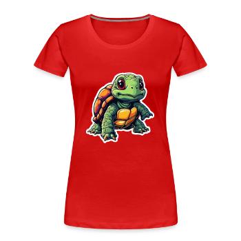 TURTLE - Women's Premium Organic T-Shirt - red - Front - Mia (176cm)