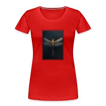 Libellen Libelle - Frauen Premium Bio T-Shirt - Rot - Vorne - Mia (176cm)
