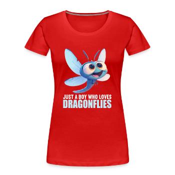 Libellen Libelle - Frauen Premium Bio T-Shirt - Rot - Vorne - Mia (176cm)