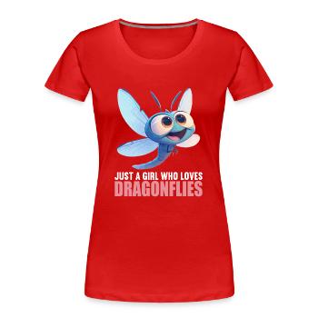 Libellen Libelle - Frauen Premium Bio T-Shirt - Rot - Vorne - Mia (176cm)