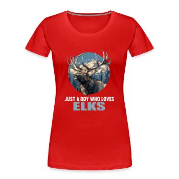 Elche Elch - Frauen Premium Bio T-Shirt - Rot - Vorne - Mia (176cm)