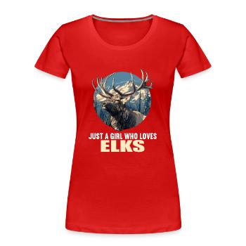 Elche Elch - Frauen Premium Bio T-Shirt - Rot - Vorne - Mia (176cm)