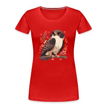 Falken Falke - Frauen Premium Bio T-Shirt - Rot - Vorne - Mia (176cm)