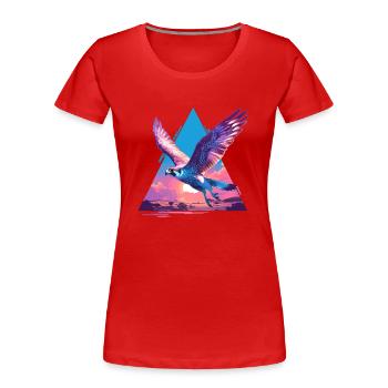 Falken Falke - Frauen Premium Bio T-Shirt - Rot - Vorne - Mia (176cm)