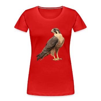 Falken Falke - Frauen Premium Bio T-Shirt - Rot - Vorne - Mia (176cm)